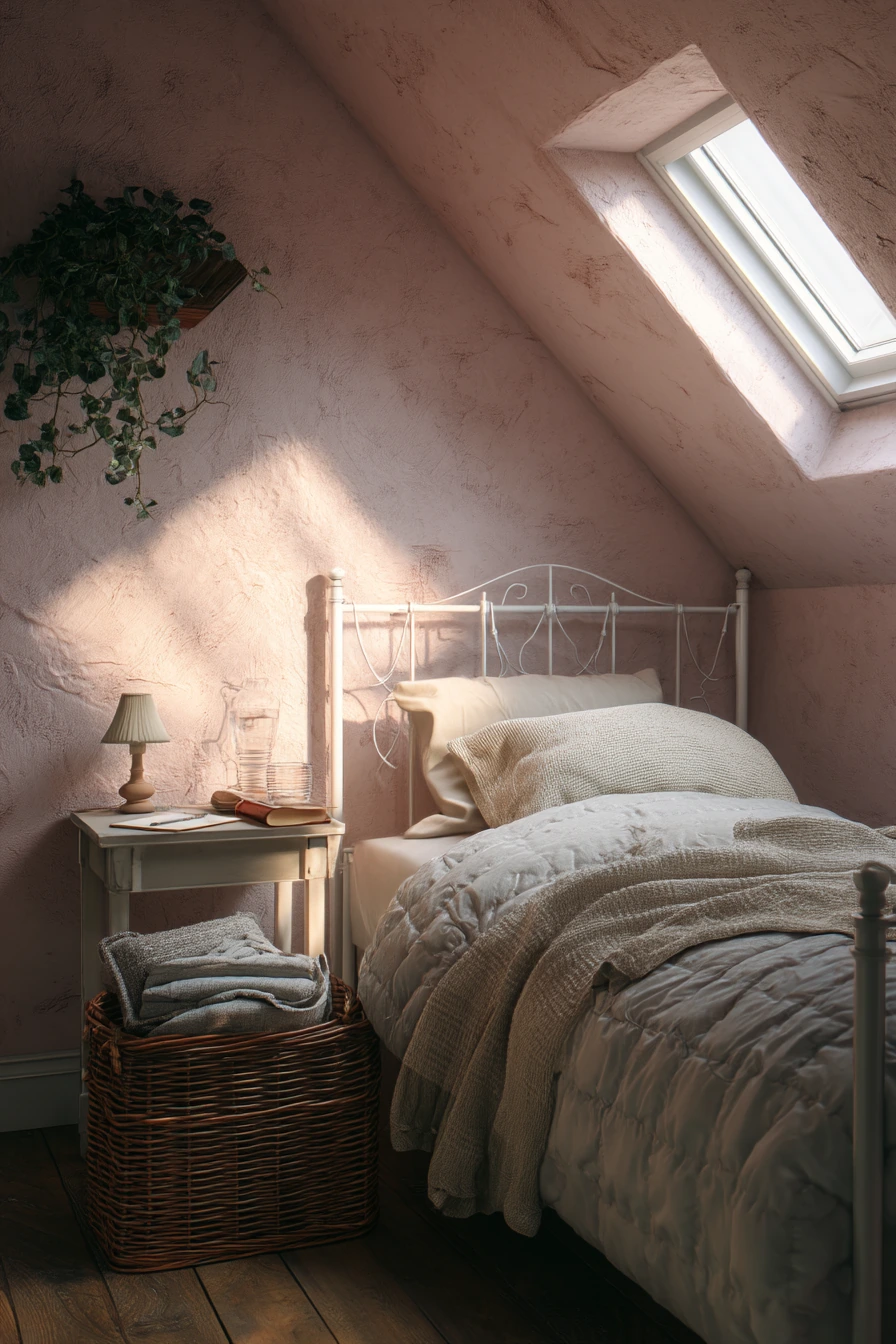 bedrooms with light pink walls 24