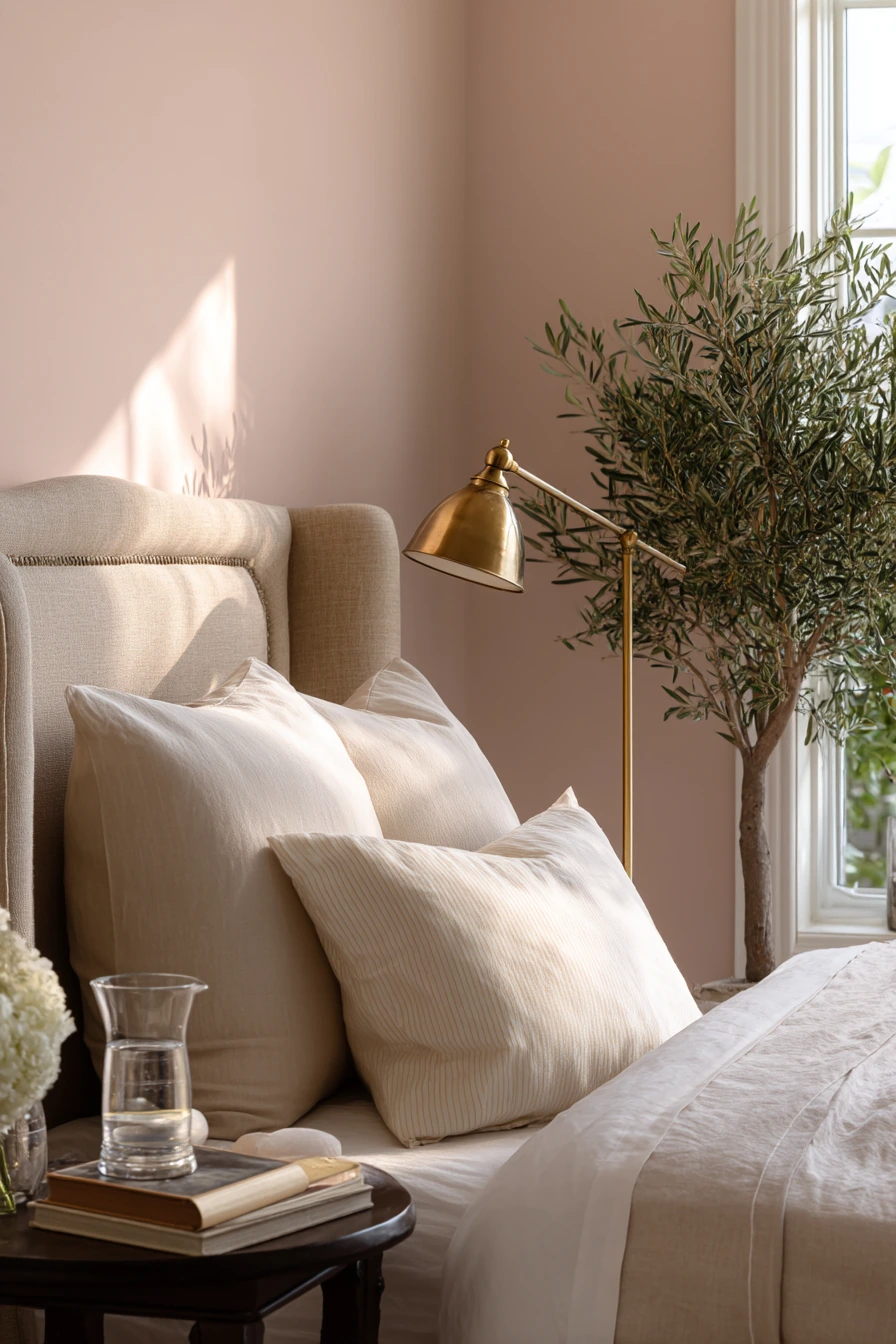 bedrooms with light pink walls 37