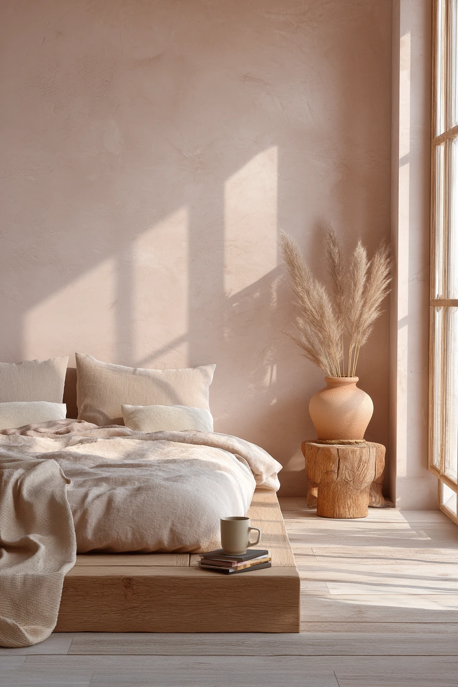bedrooms with light pink walls 7