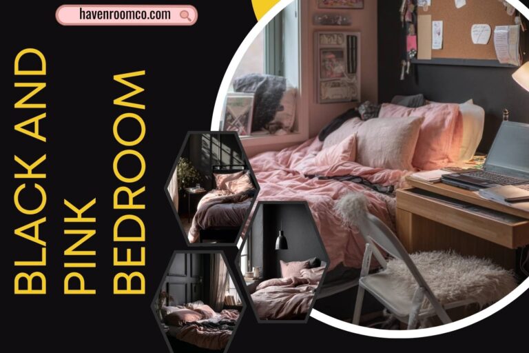 black and pink bedroom