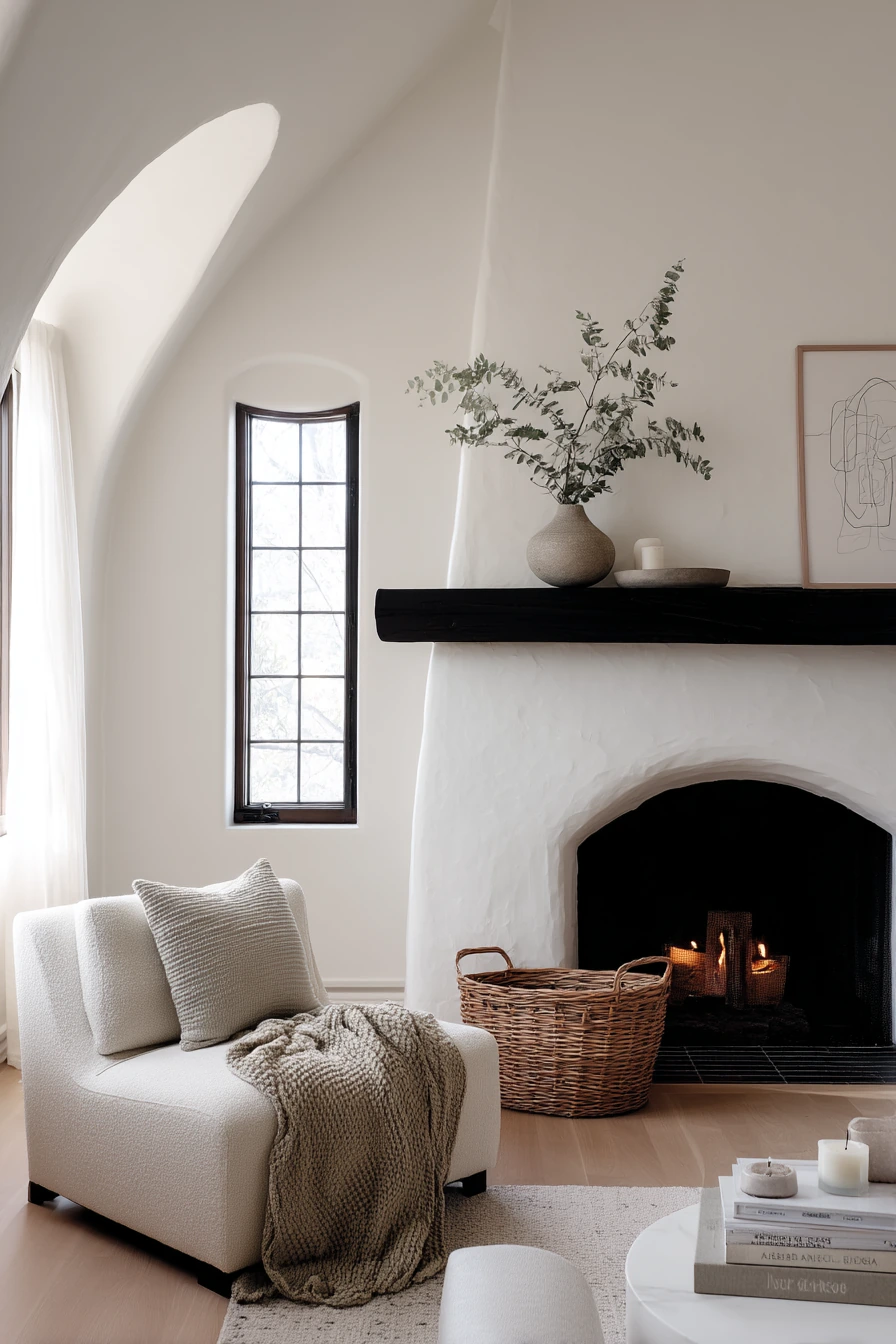 black and white mantel decor ideas 17