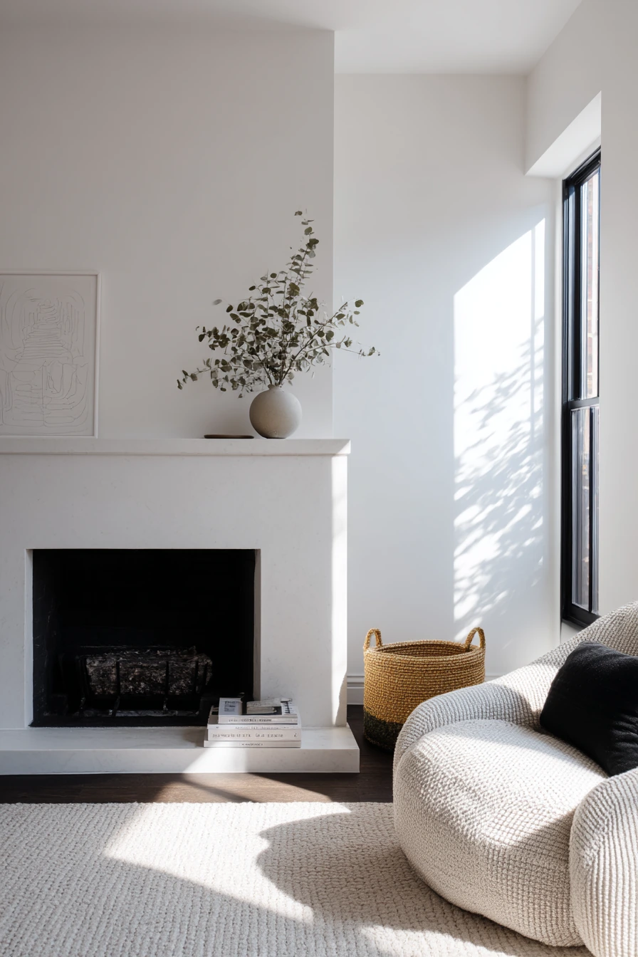 black and white mantel decor ideas 20