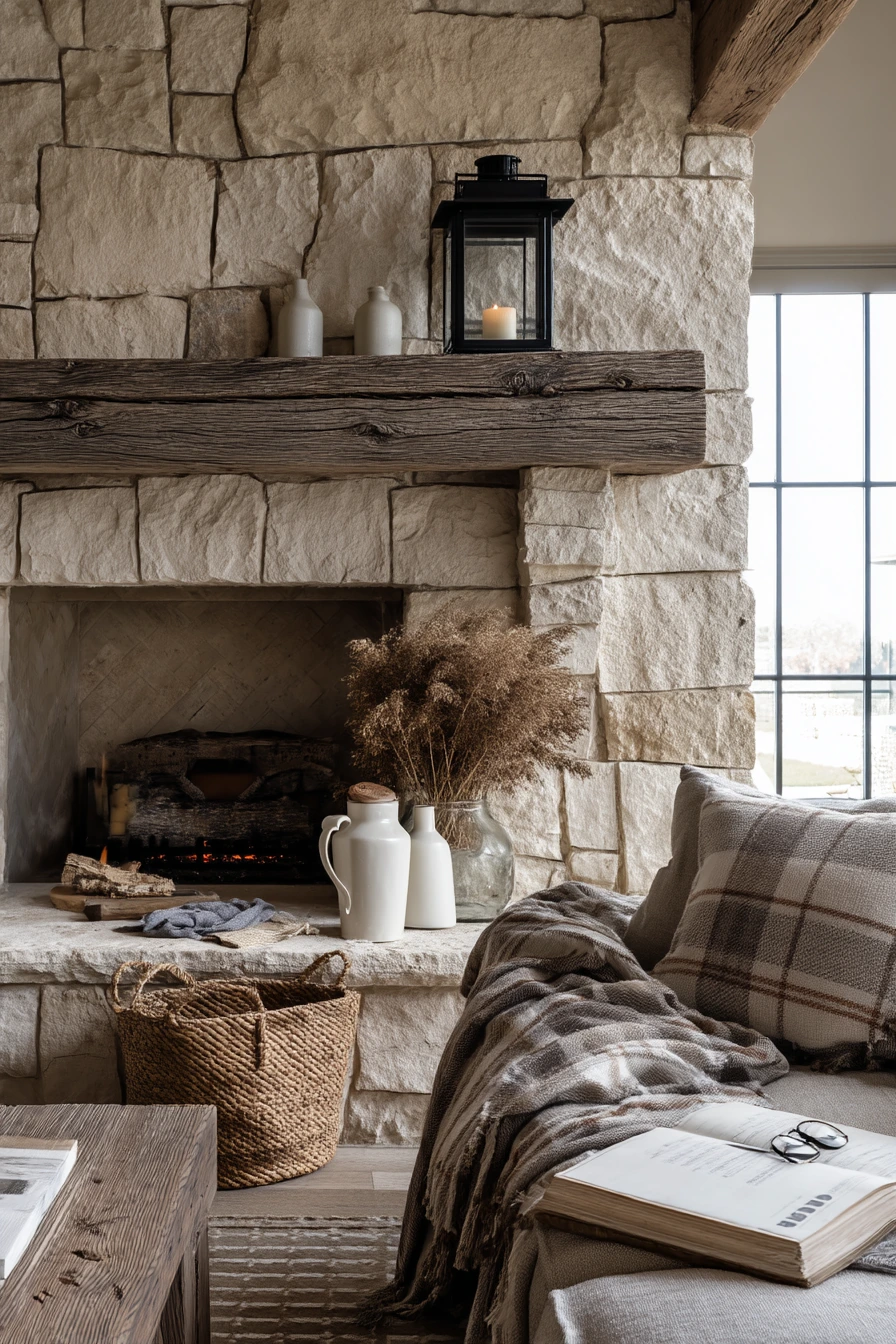 black and white mantel decor ideas 31