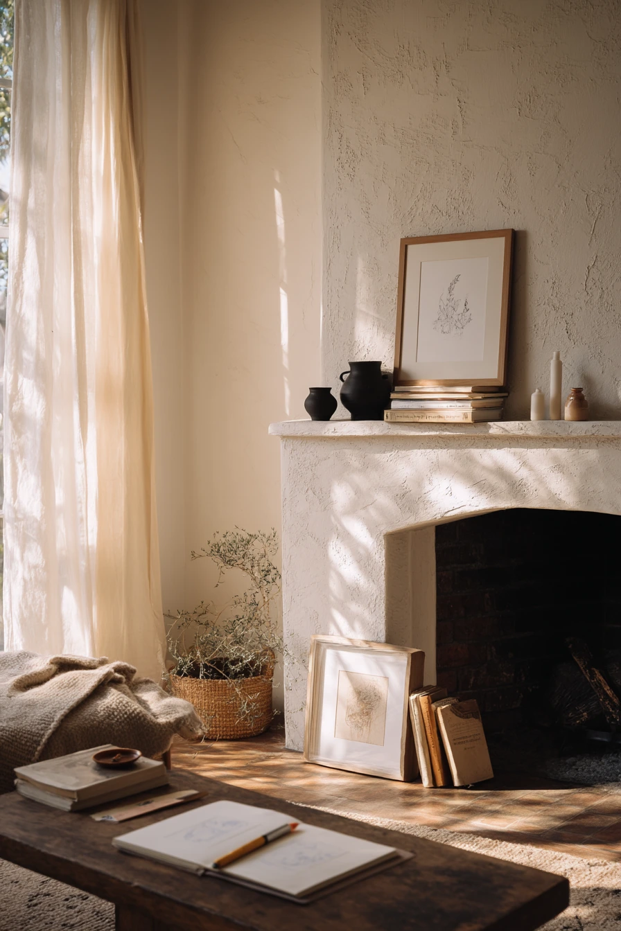 black and white mantel decor ideas 38