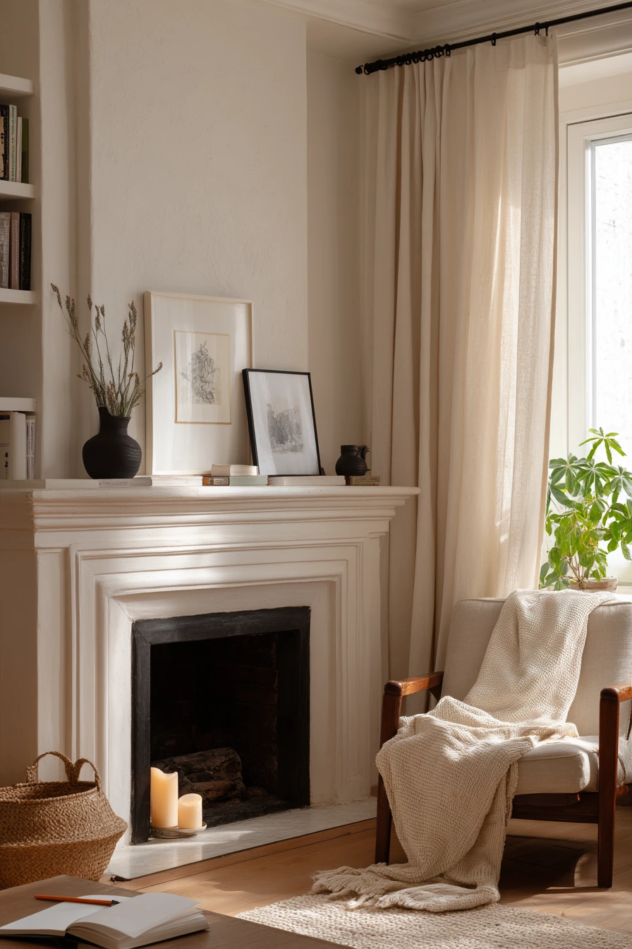black and white mantel decor ideas 40