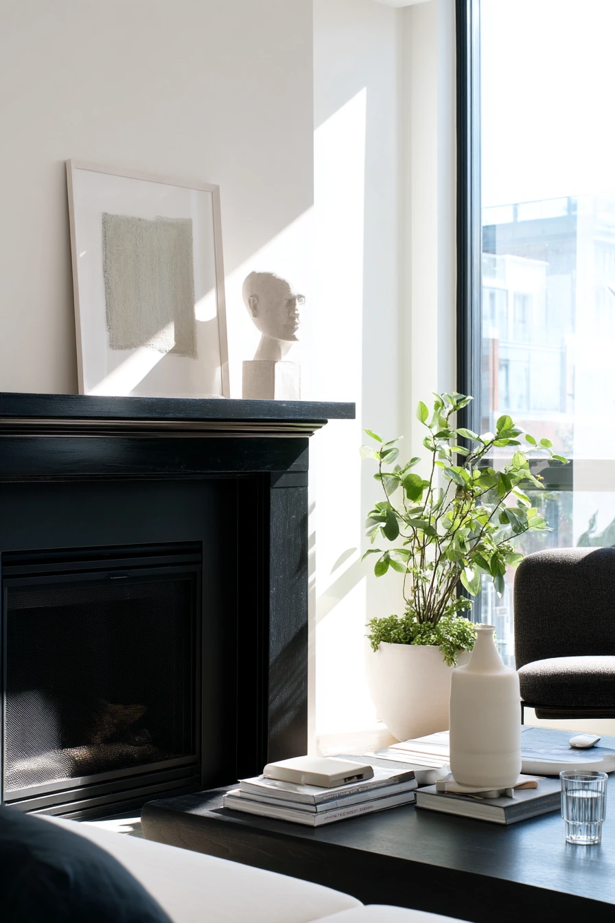 black and white mantel decor ideas 9