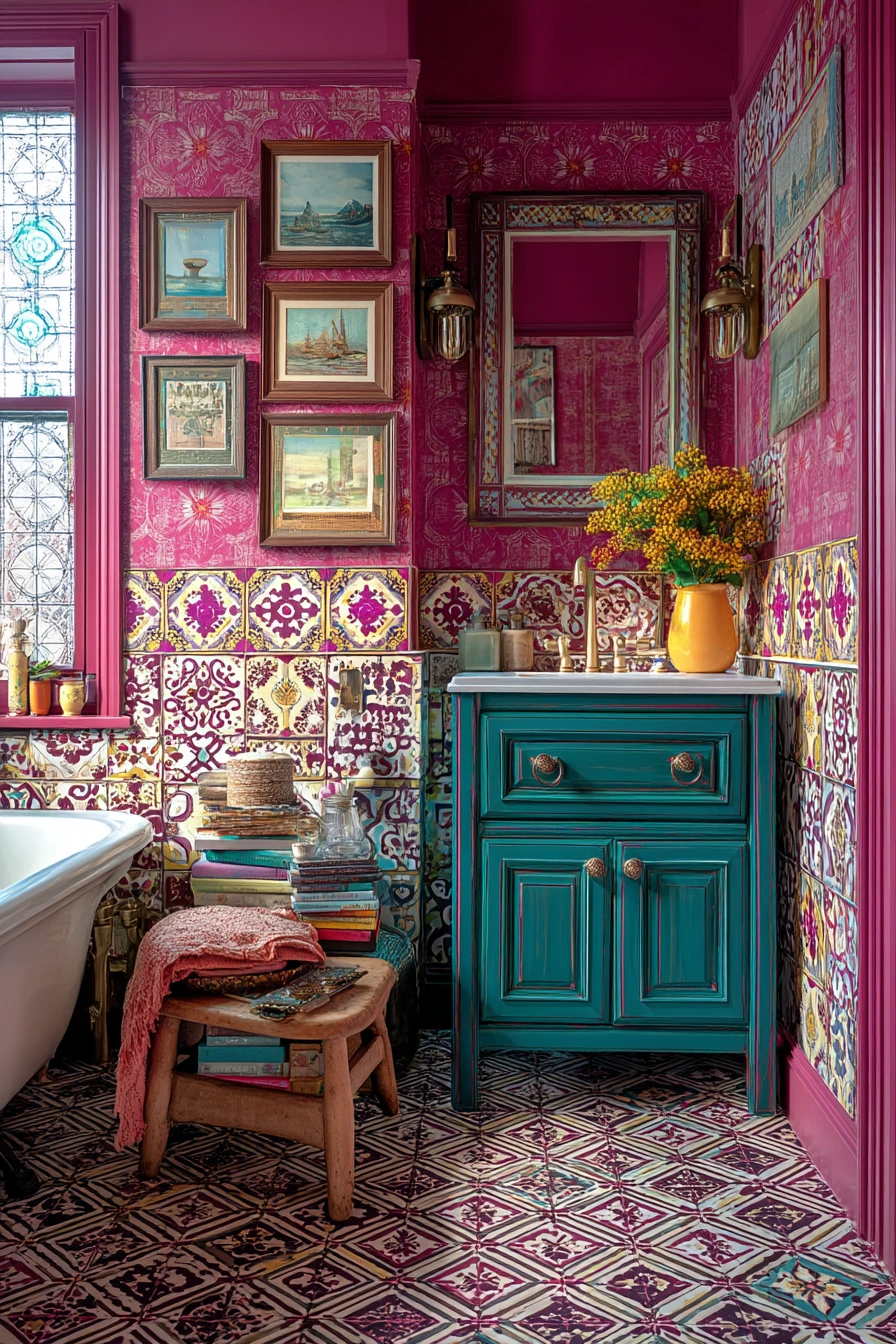bold and colorful bathroom ideas 25