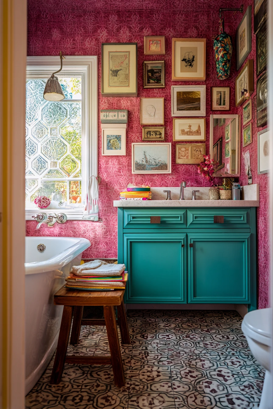 bold and colorful bathroom ideas 26