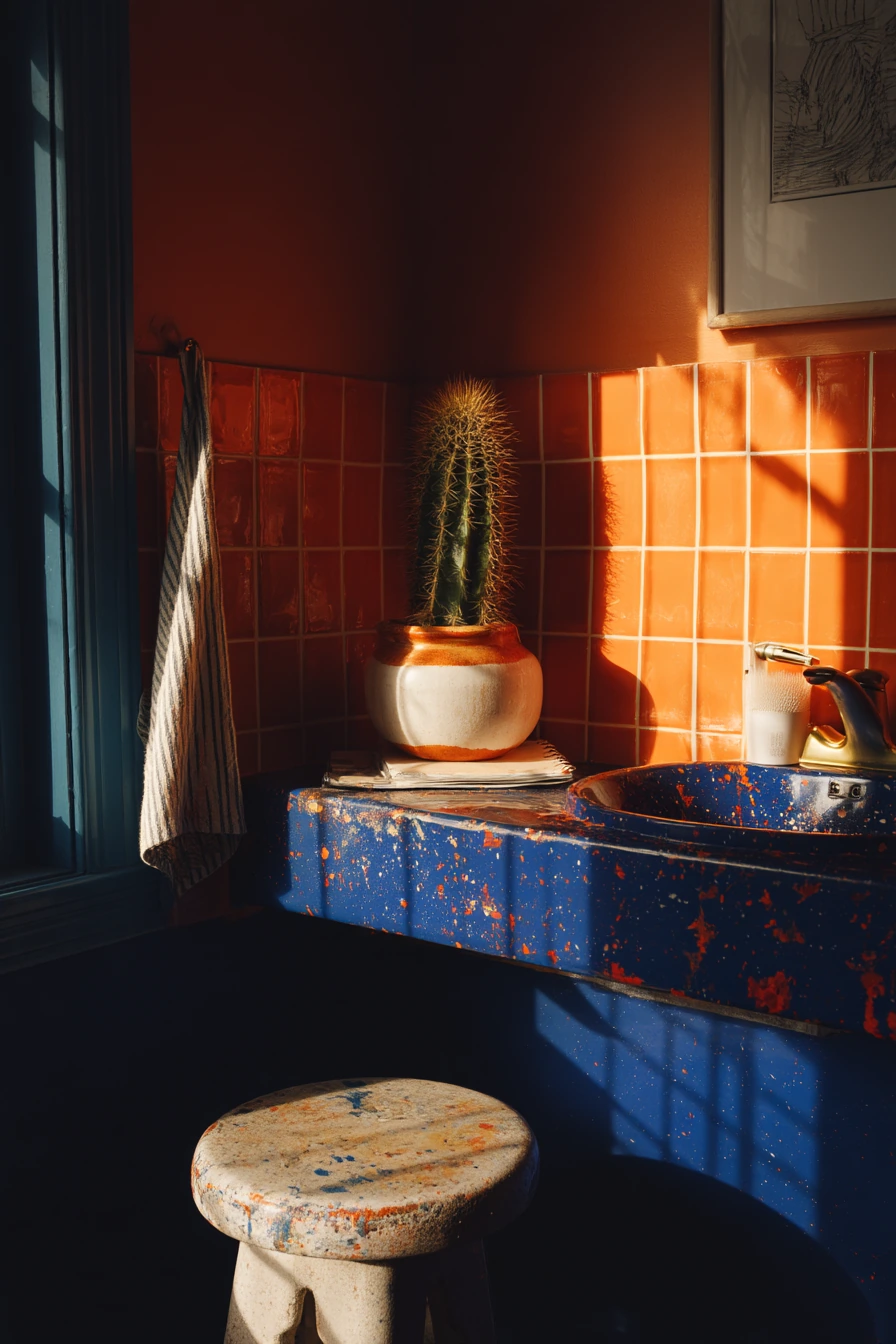 bold and colorful bathroom ideas 38