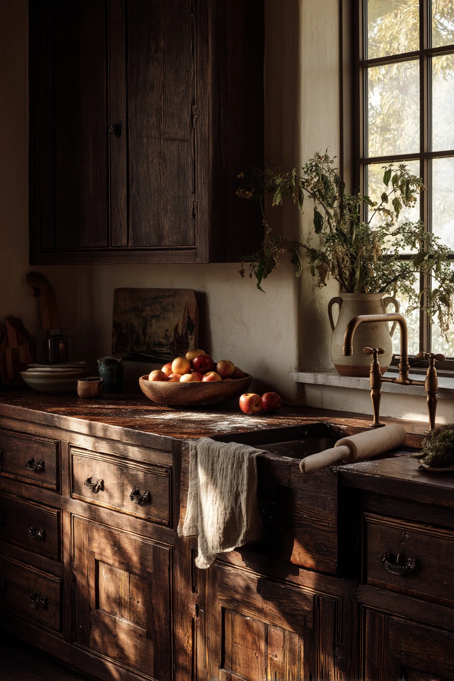 brown kitchen cabinets 11