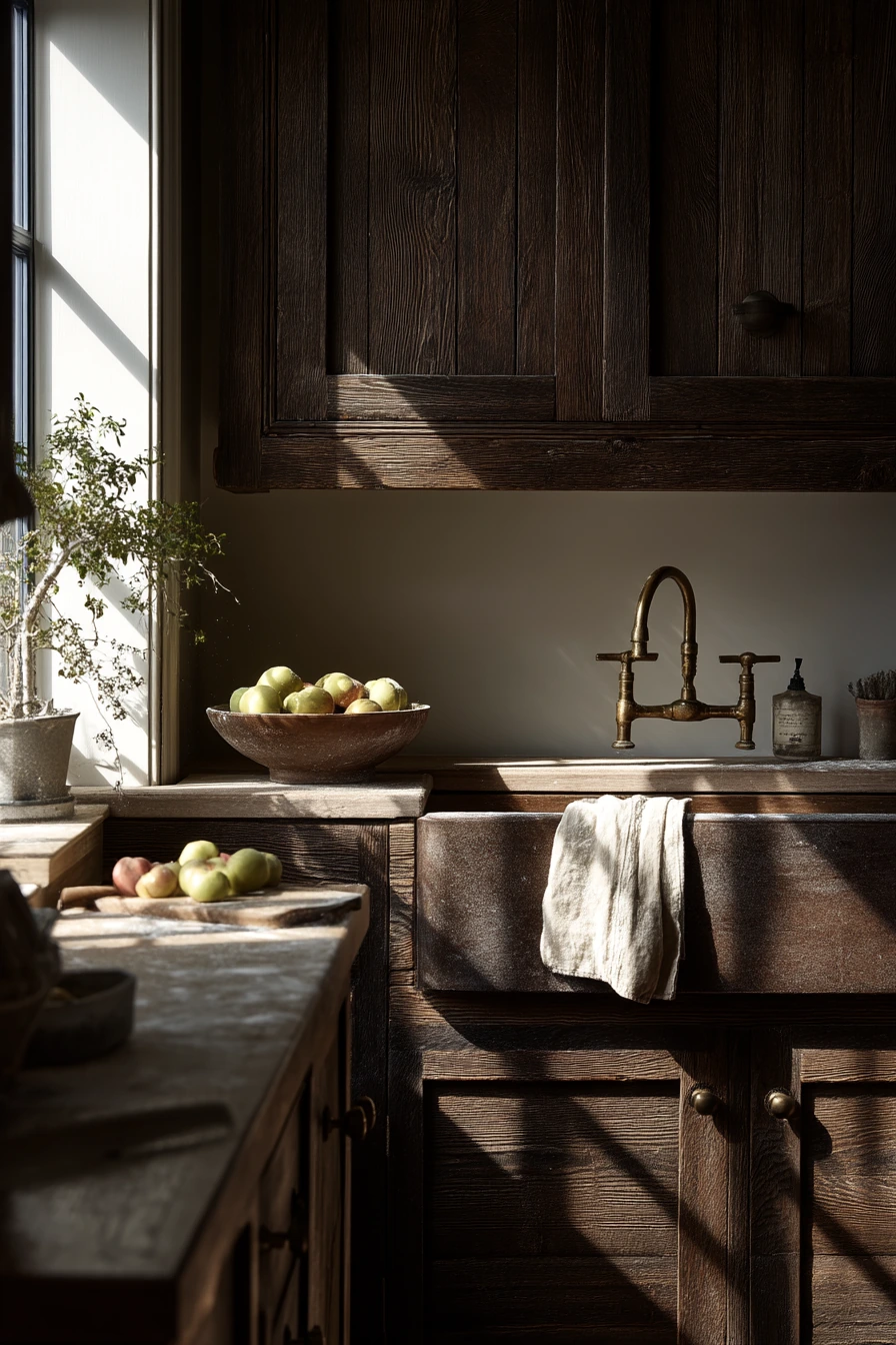 brown kitchen cabinets 12