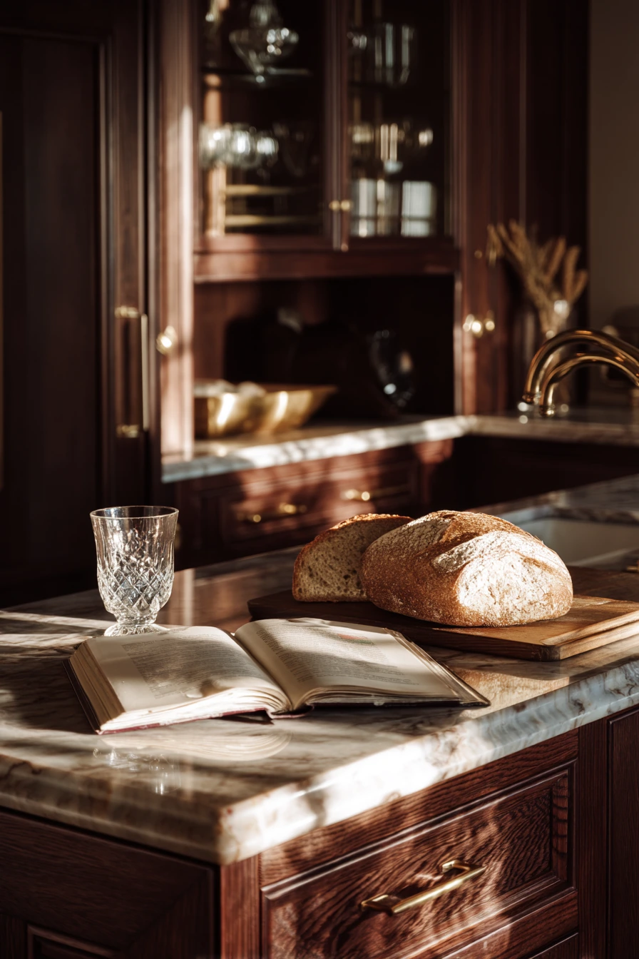 brown kitchen cabinets 35