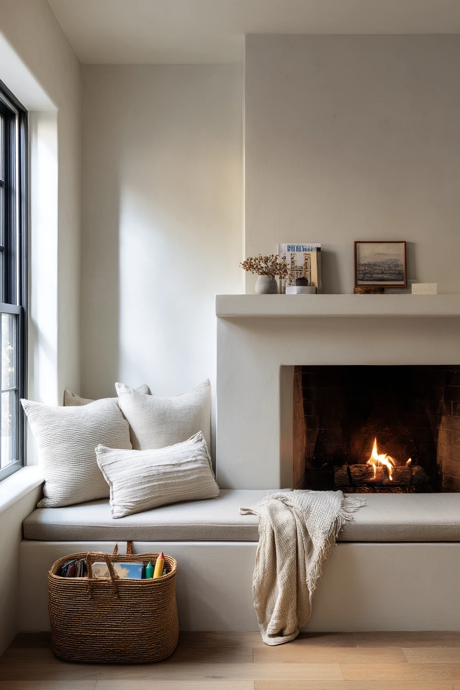 cozy fireplace nook ideas 12