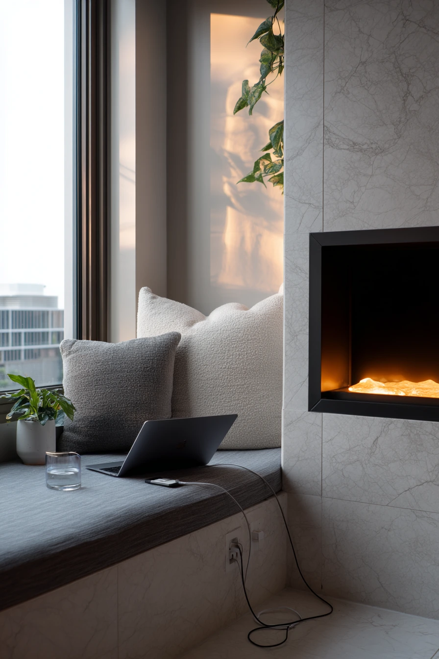 cozy fireplace nook ideas 26