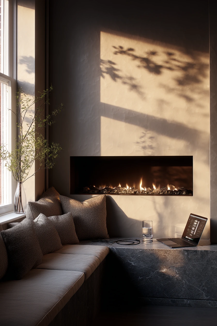 cozy fireplace nook ideas 28