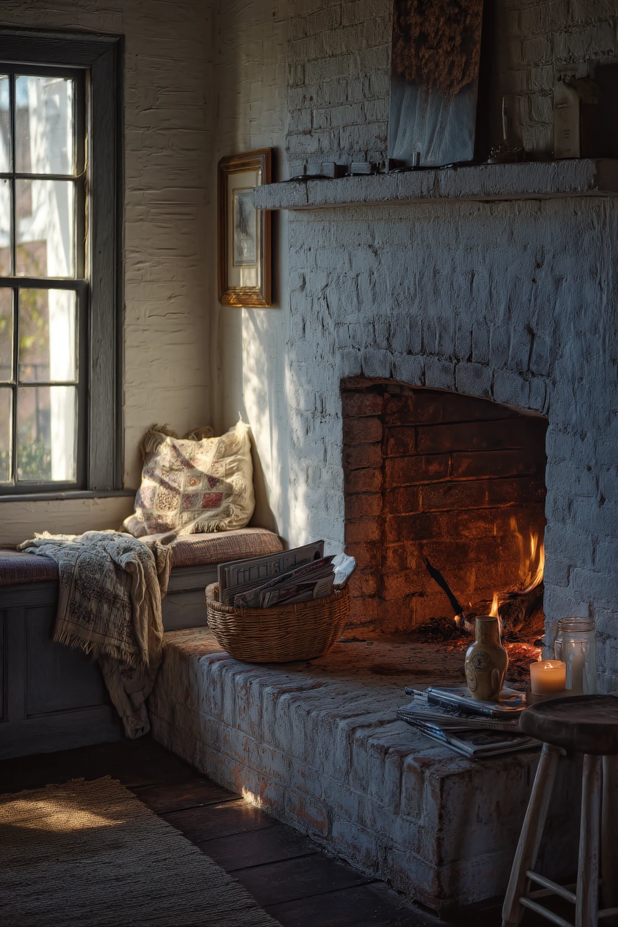 cozy fireplace nook ideas 30