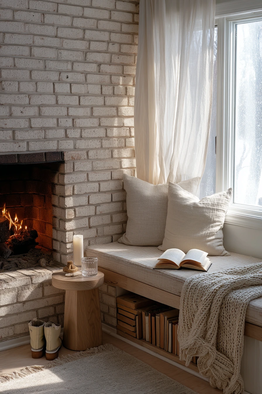 cozy fireplace nook ideas 4