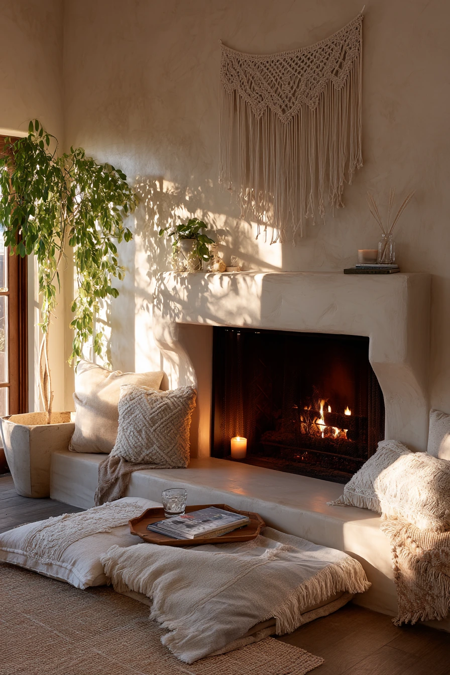 cozy fireplace nook ideas 40