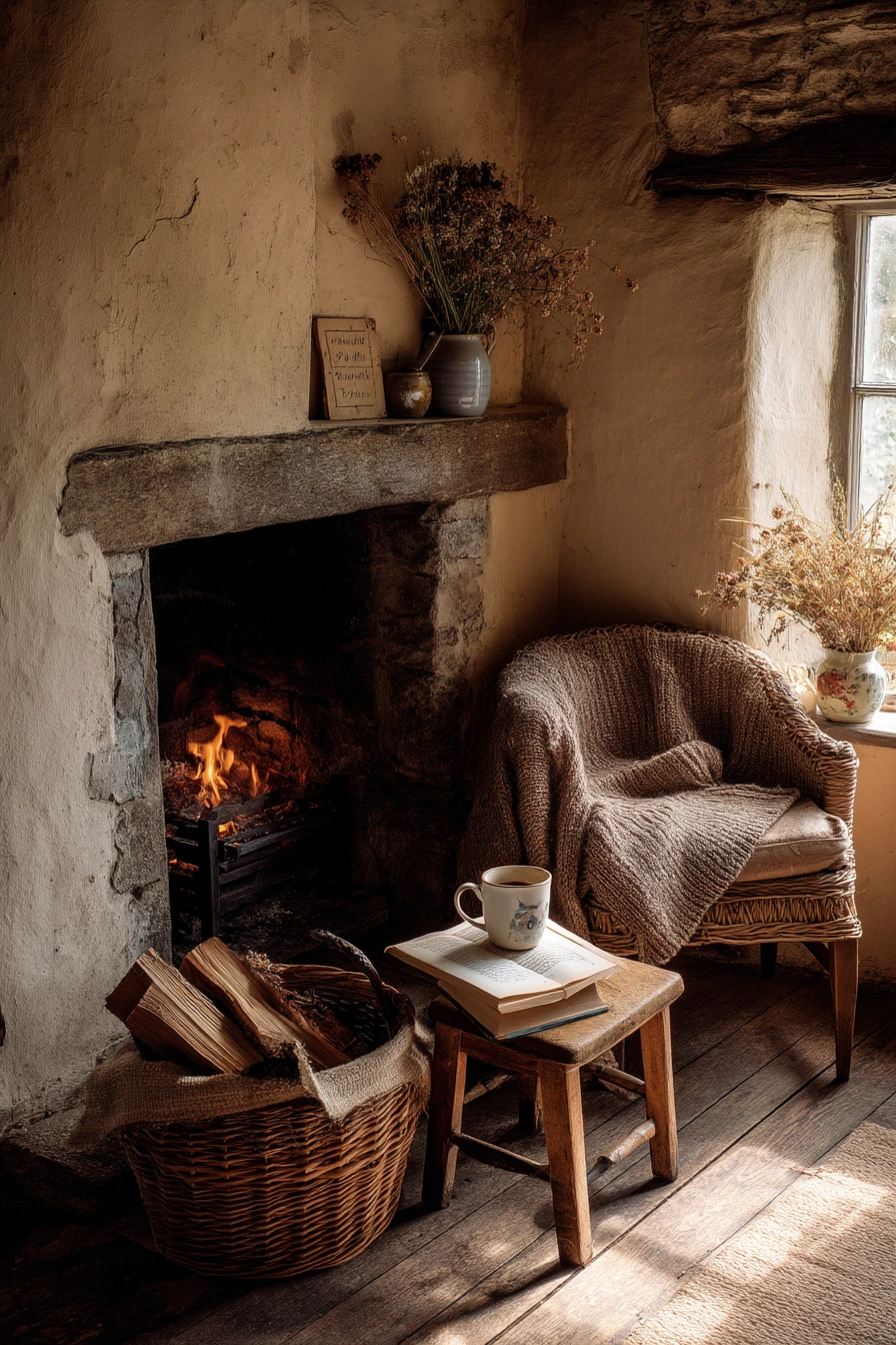 cozy fireplace nook ideas 5