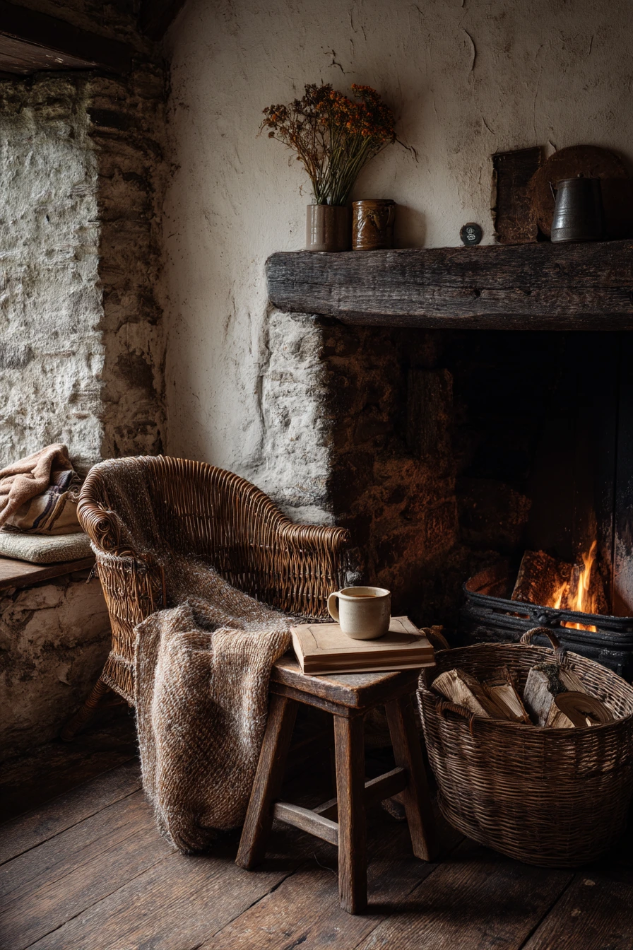 cozy fireplace nook ideas 6