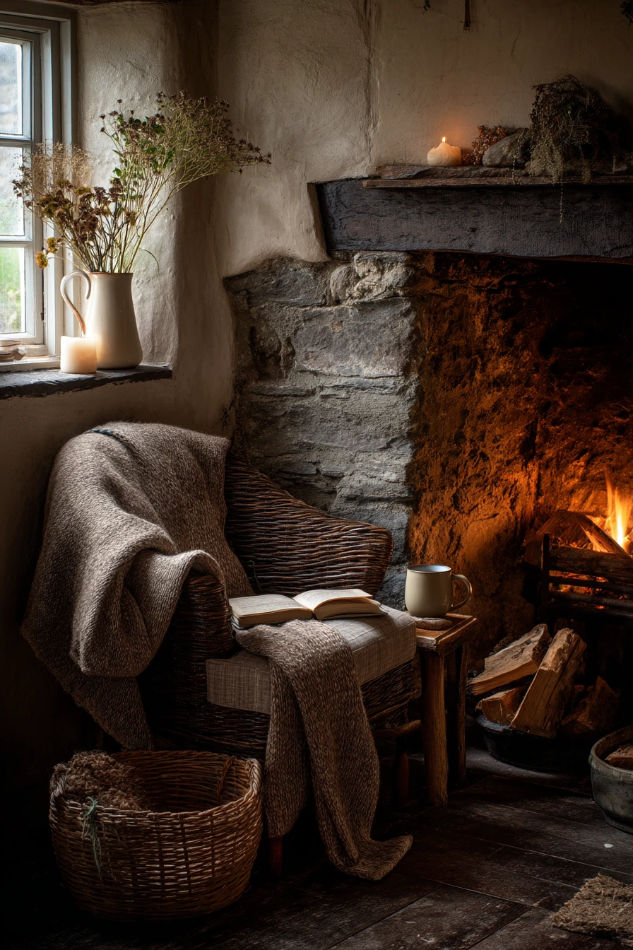cozy fireplace nook ideas 7