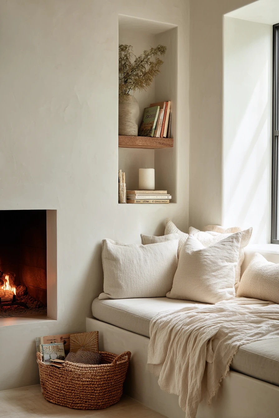 cozy fireplace nook ideas 9