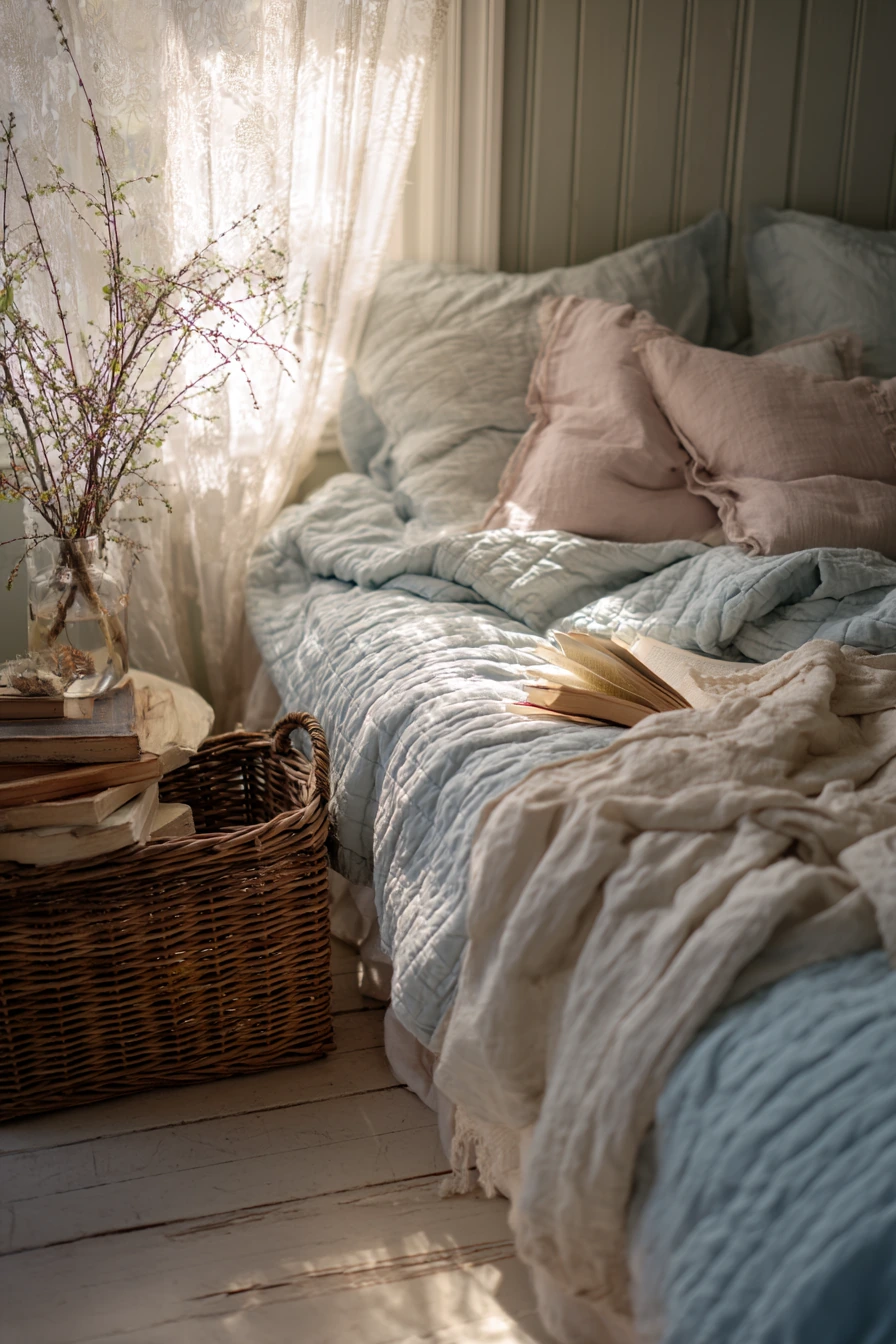 cozy fresh spring bedding ideas 12