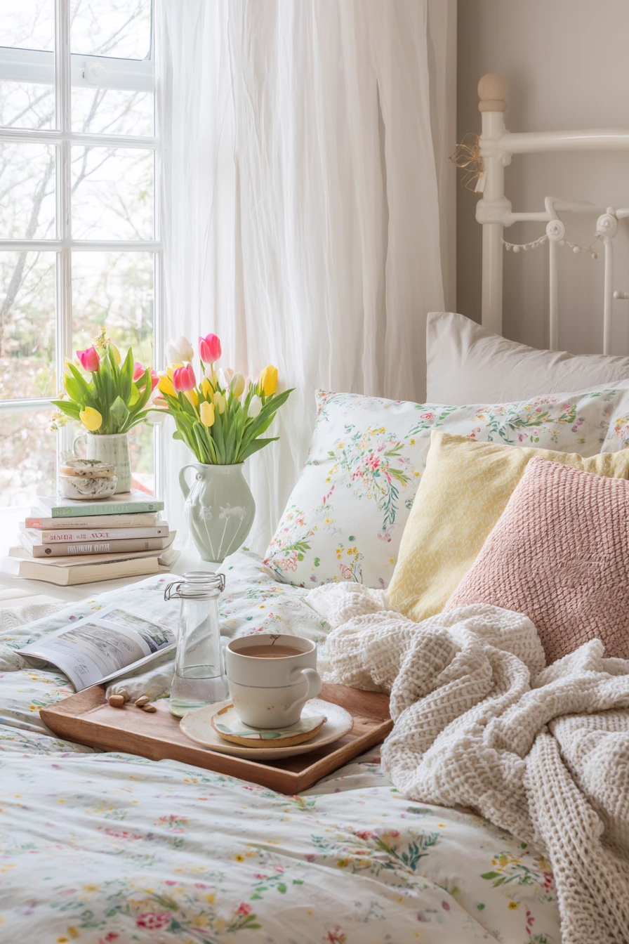 cozy fresh spring bedding ideas 6