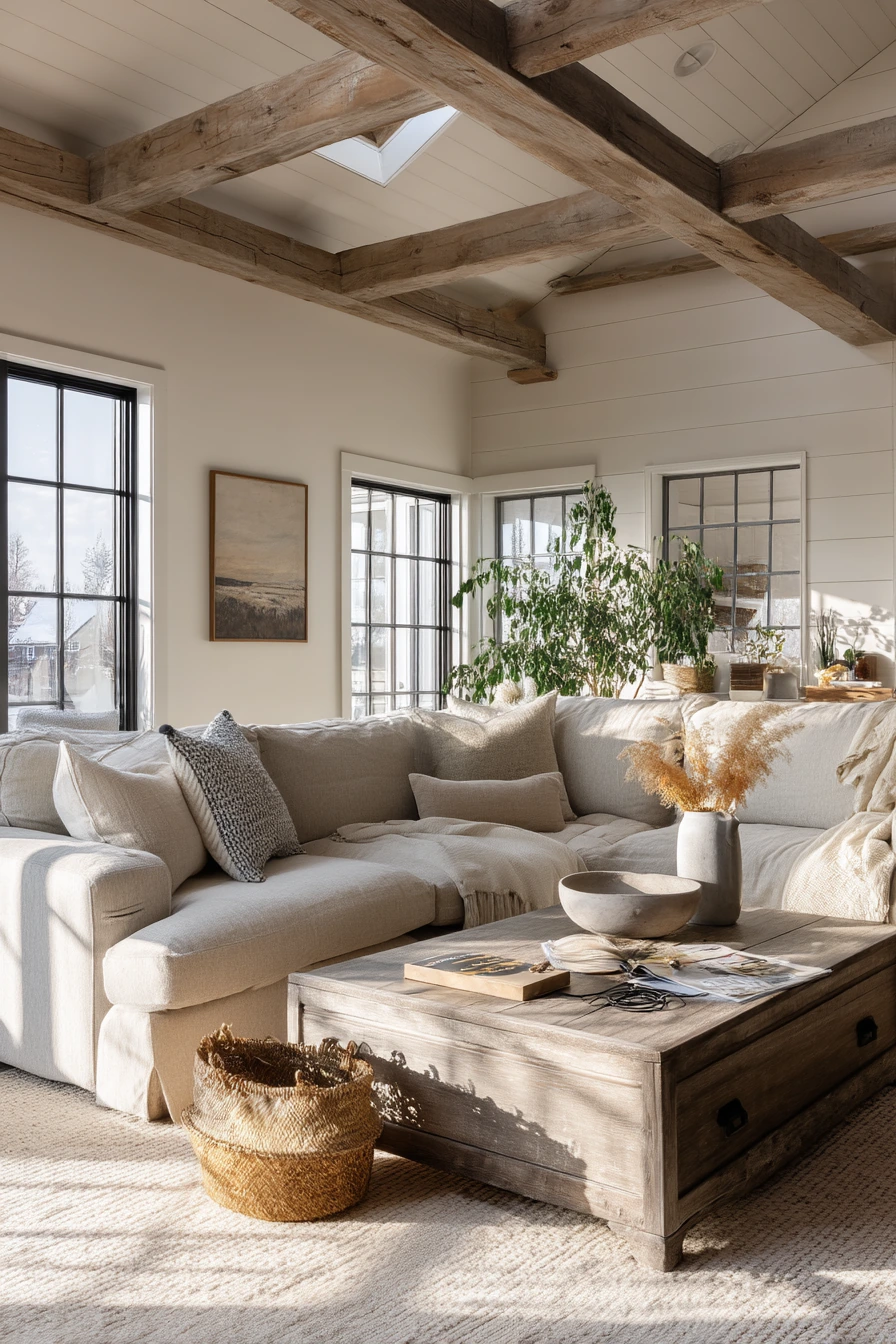 farmhouse living room ideas 22