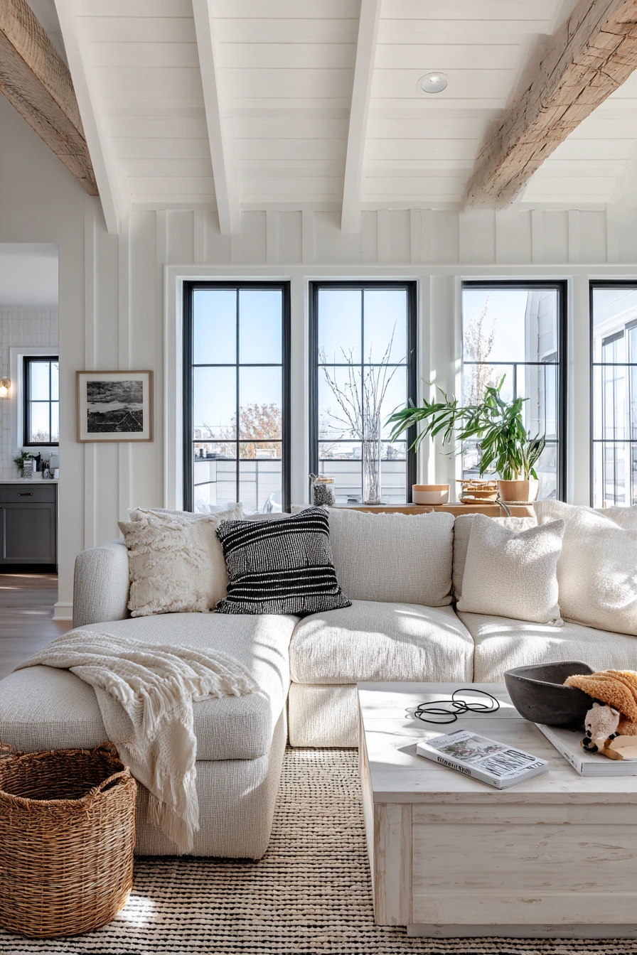 farmhouse living room ideas 23