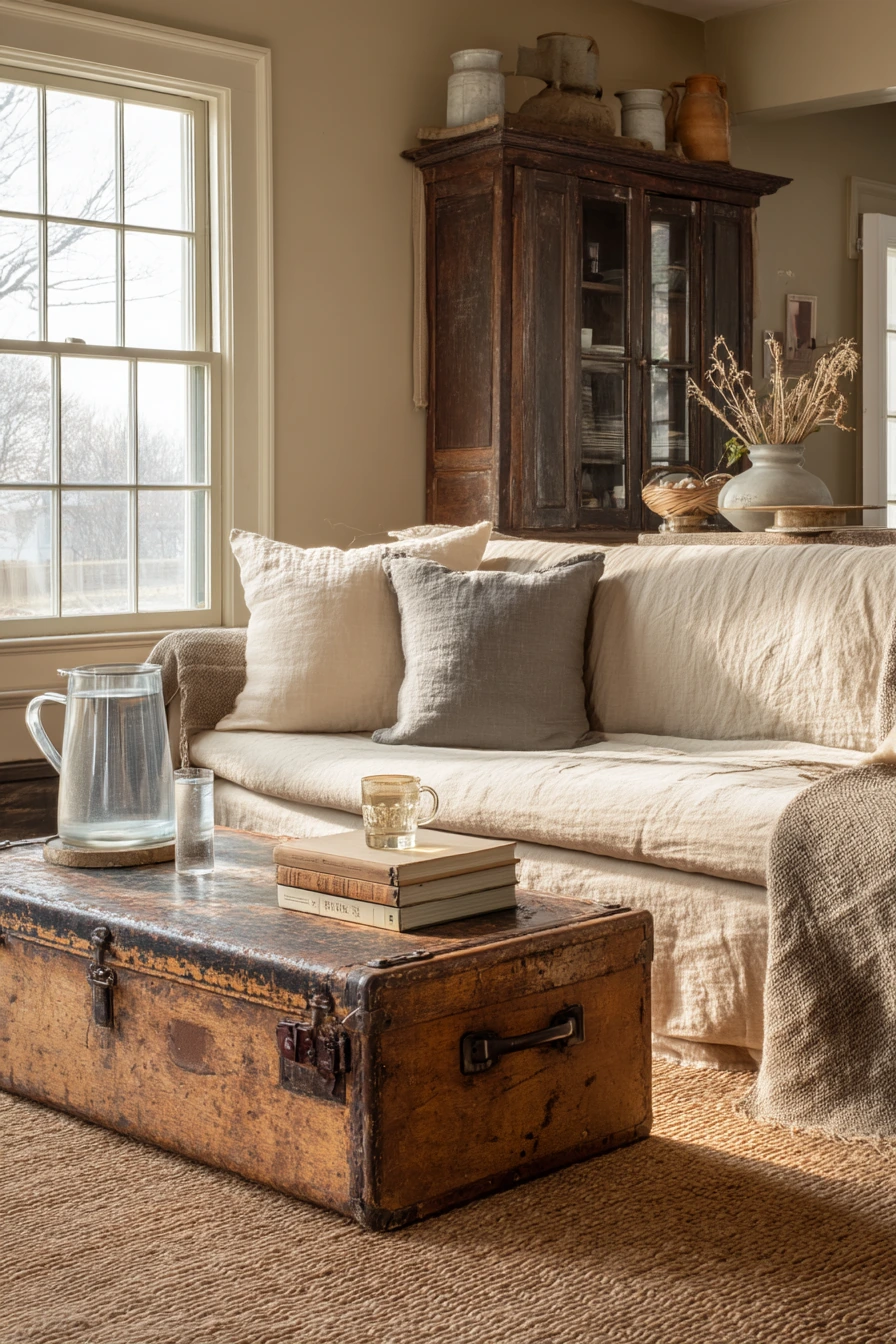 farmhouse living room ideas 25