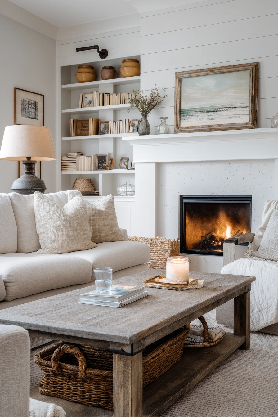 farmhouse living room ideas 37