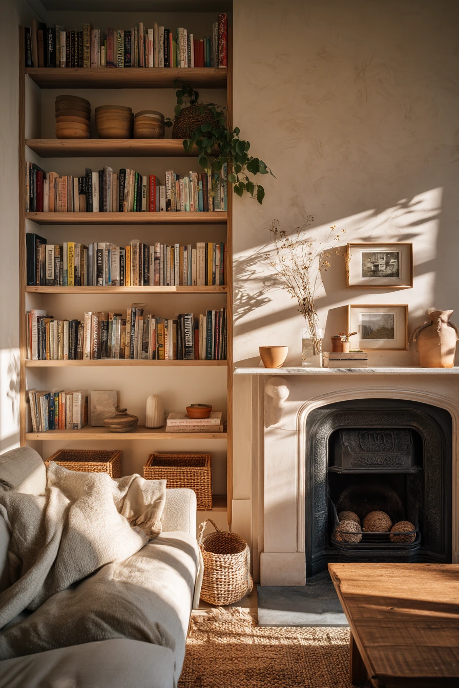 fireplace built ins with shelves 1