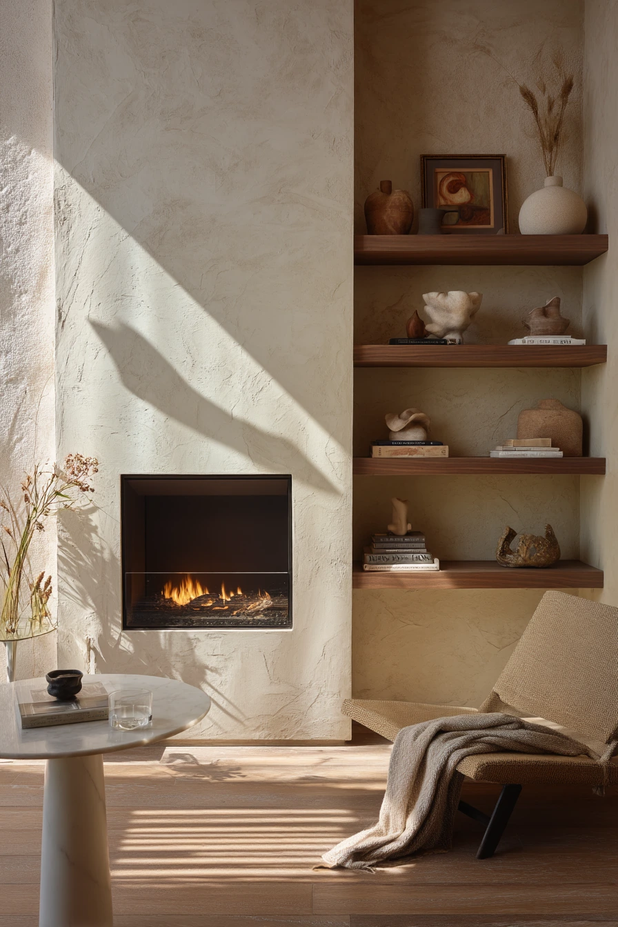 fireplace built ins with shelves 39