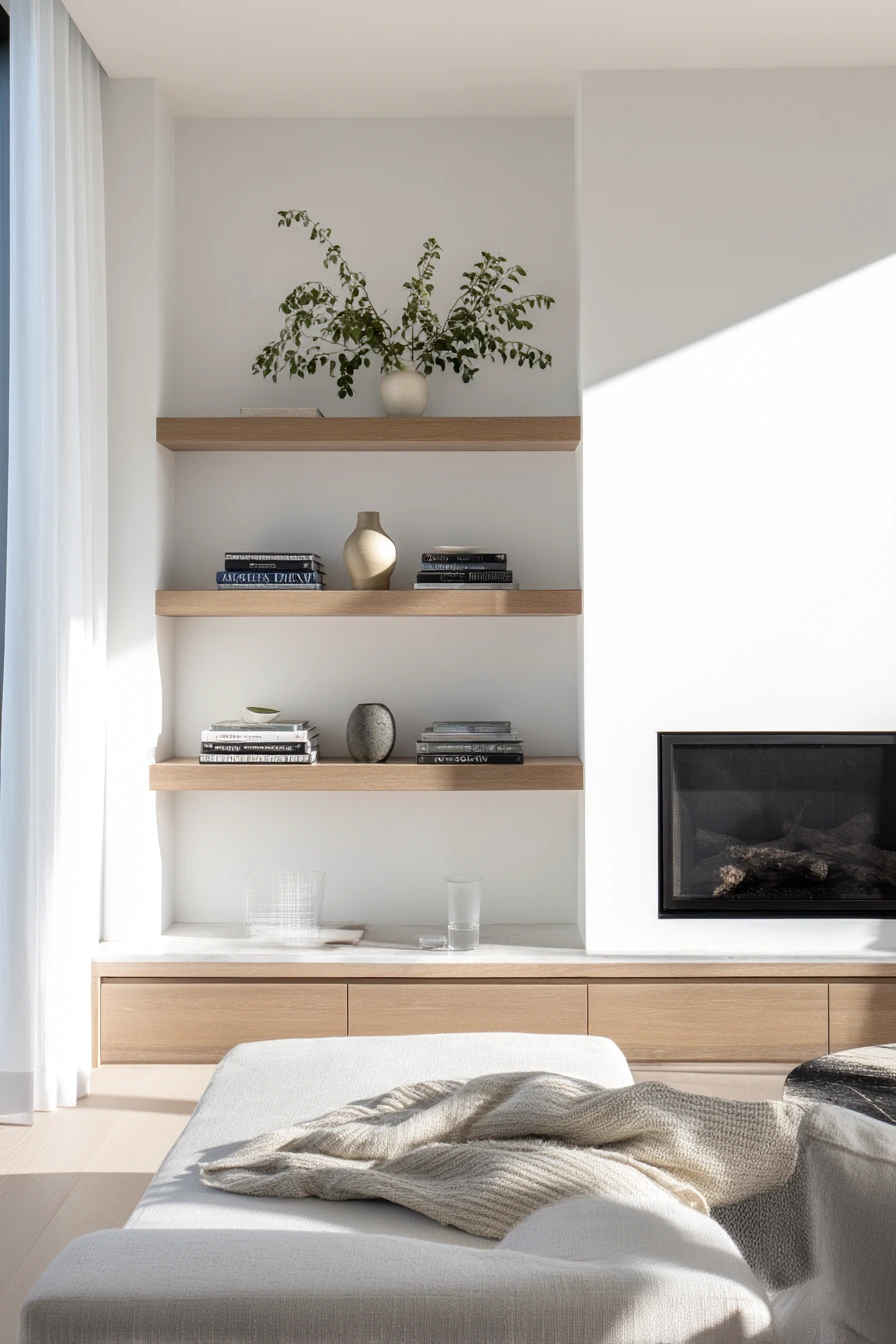 fireplace built ins with shelves 8
