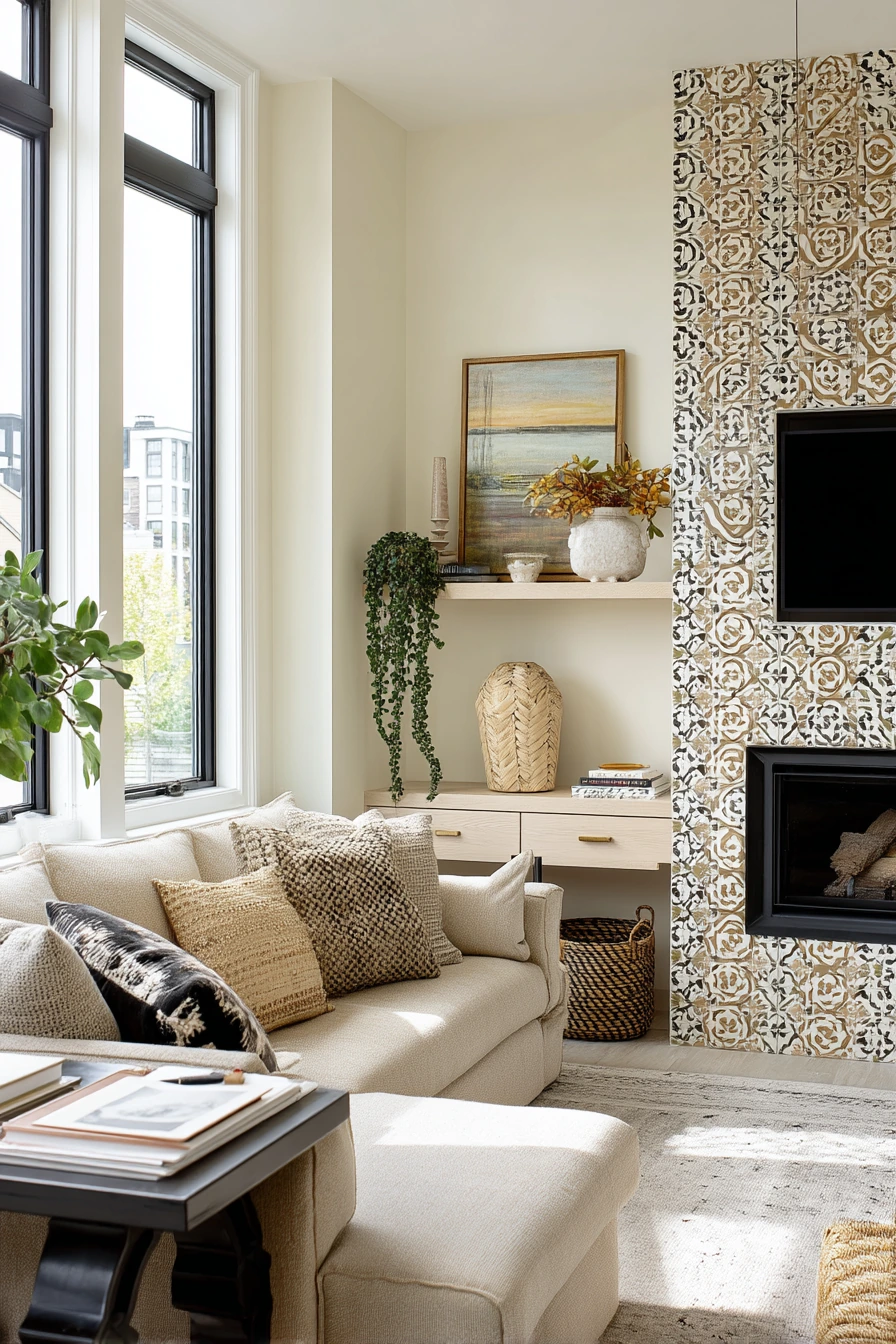 fireplace tile surround ideas 23