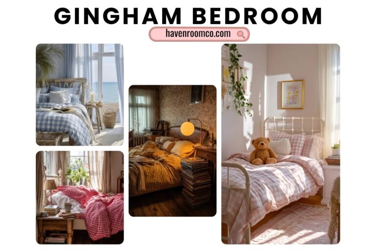 gingham bedroom