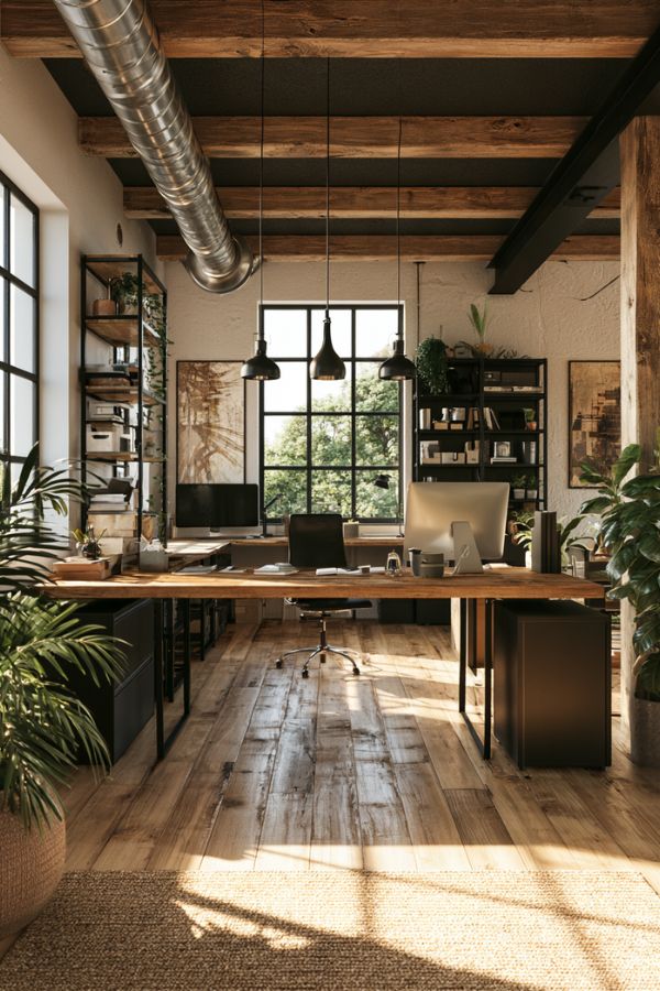 industrial home office ideas 26