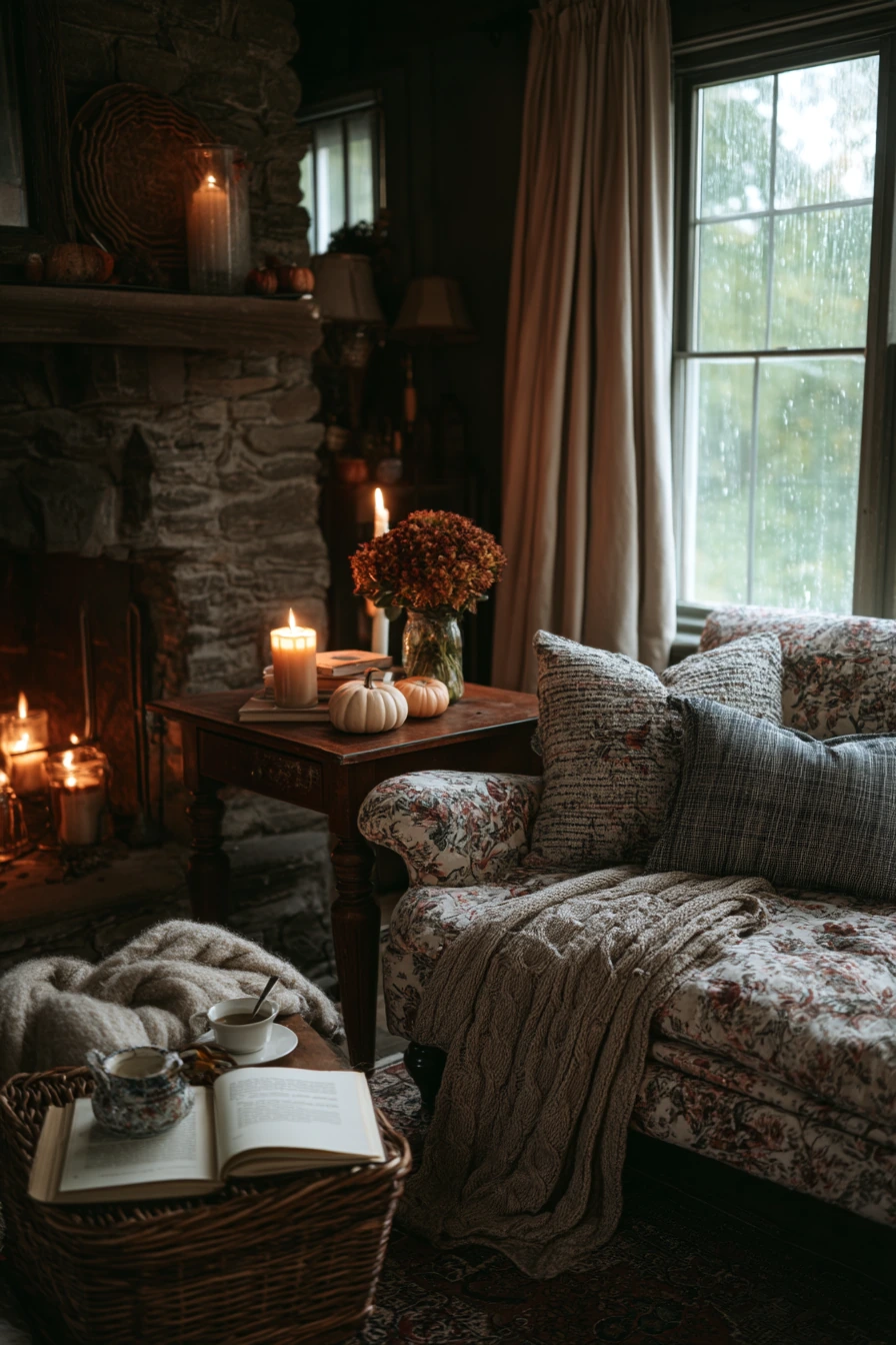 living room fall decor 38
