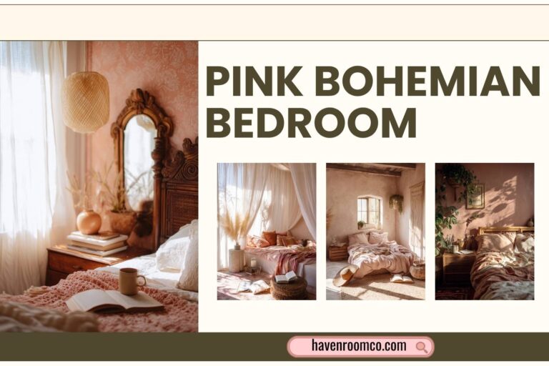 pink bohemian bedroom