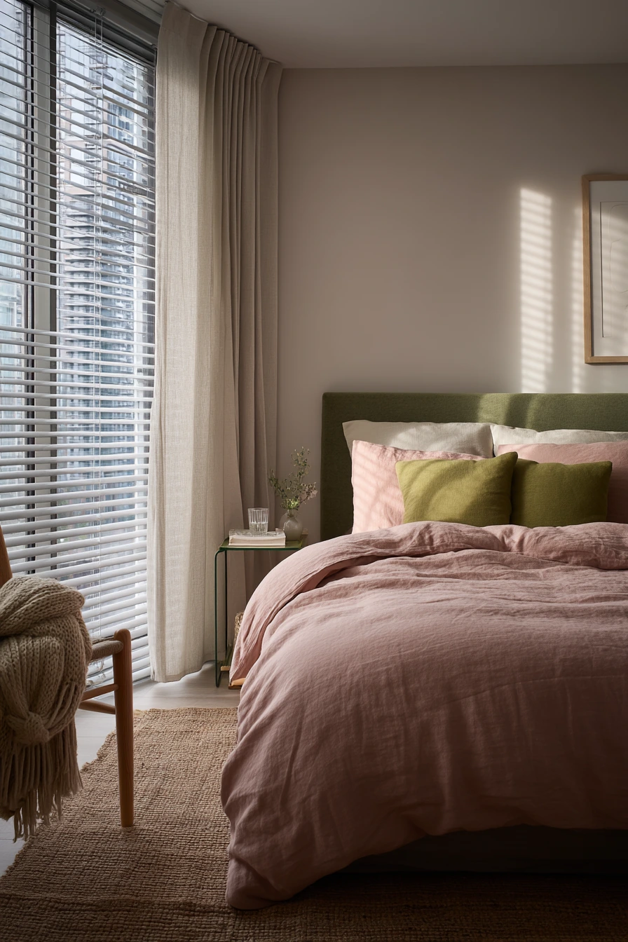pink and green bedroom 12