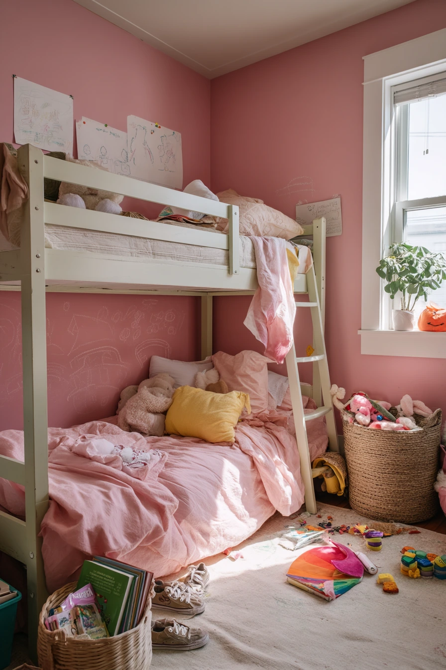 pink and green bedroom 17