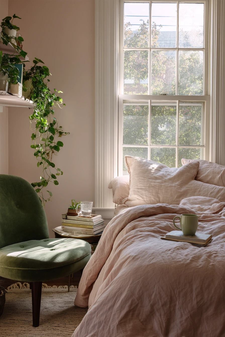 pink and green bedroom 2