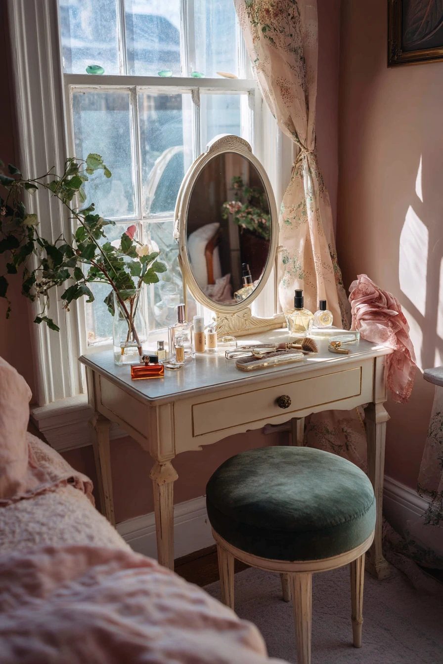 pink and green bedroom 29