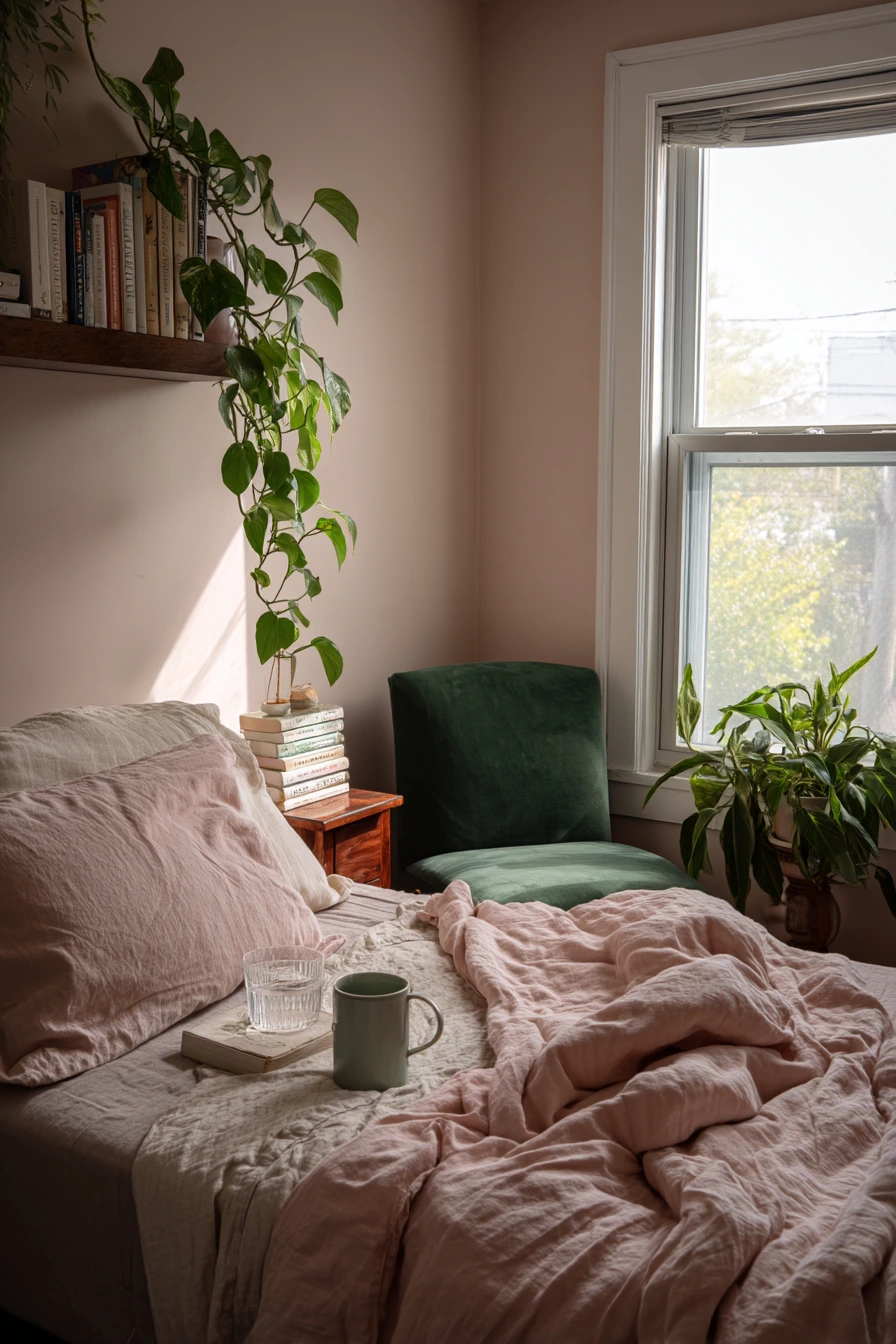 pink and green bedroom 3