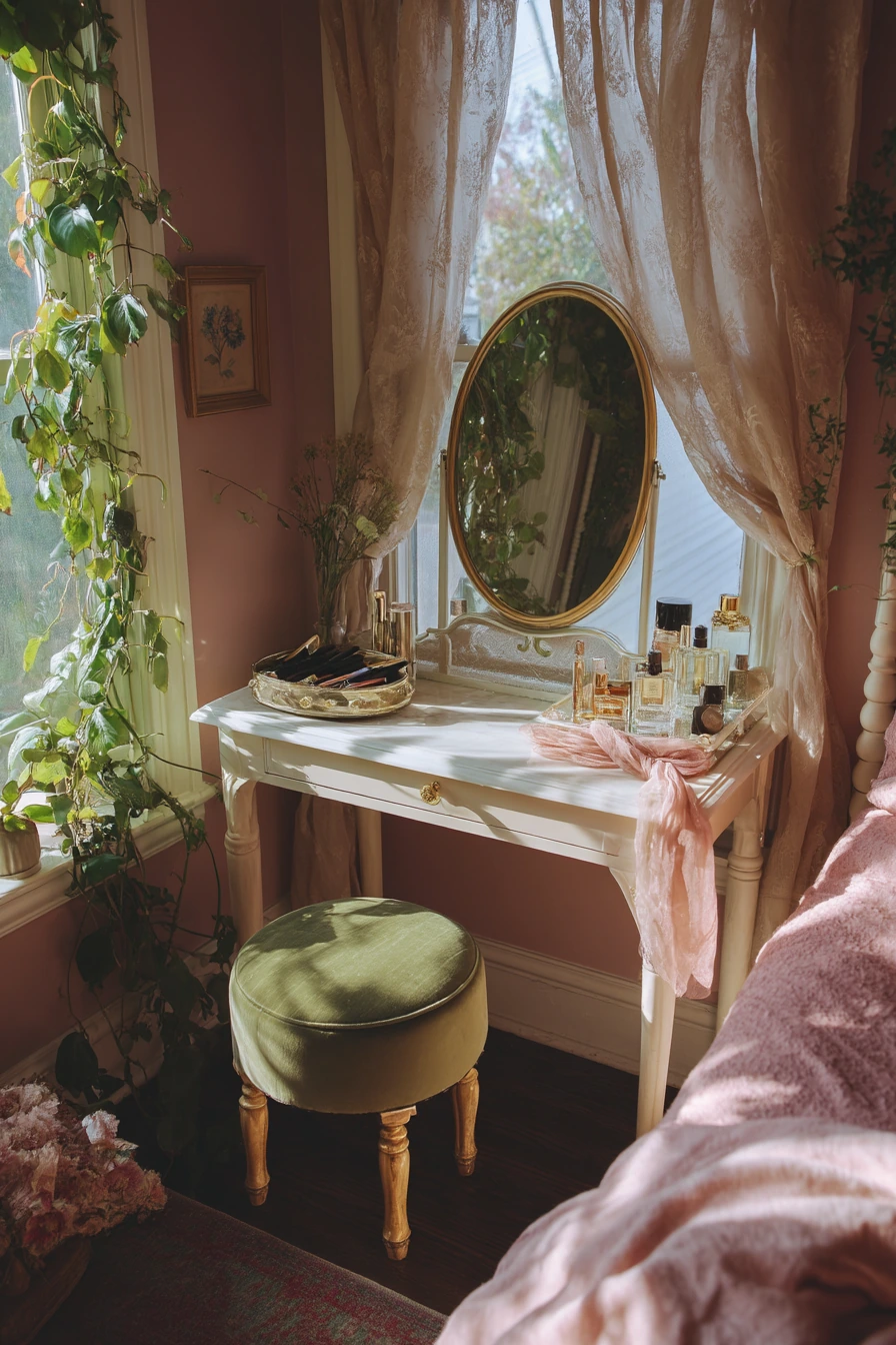 pink and green bedroom 32