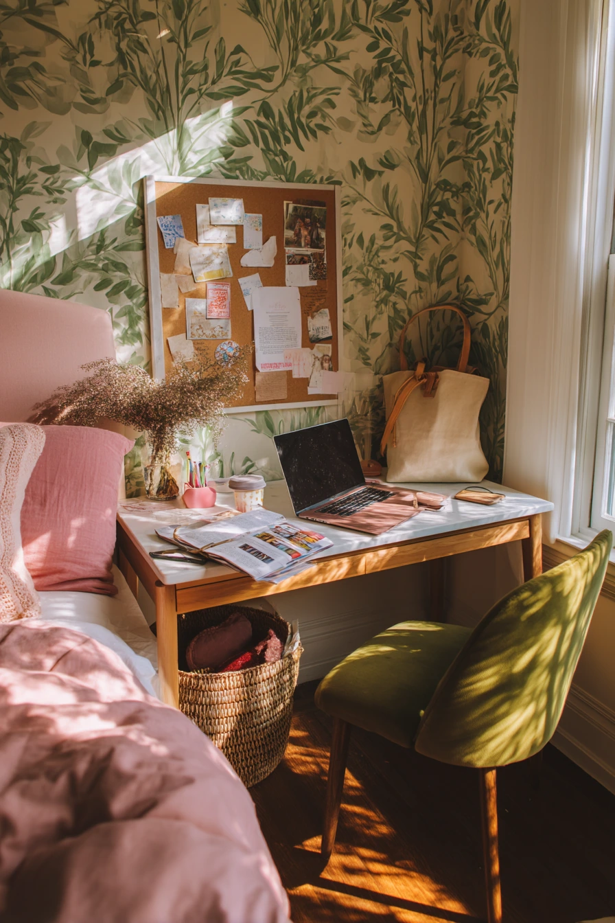 pink and green bedroom 5