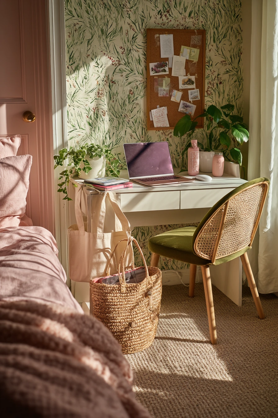pink and green bedroom 7