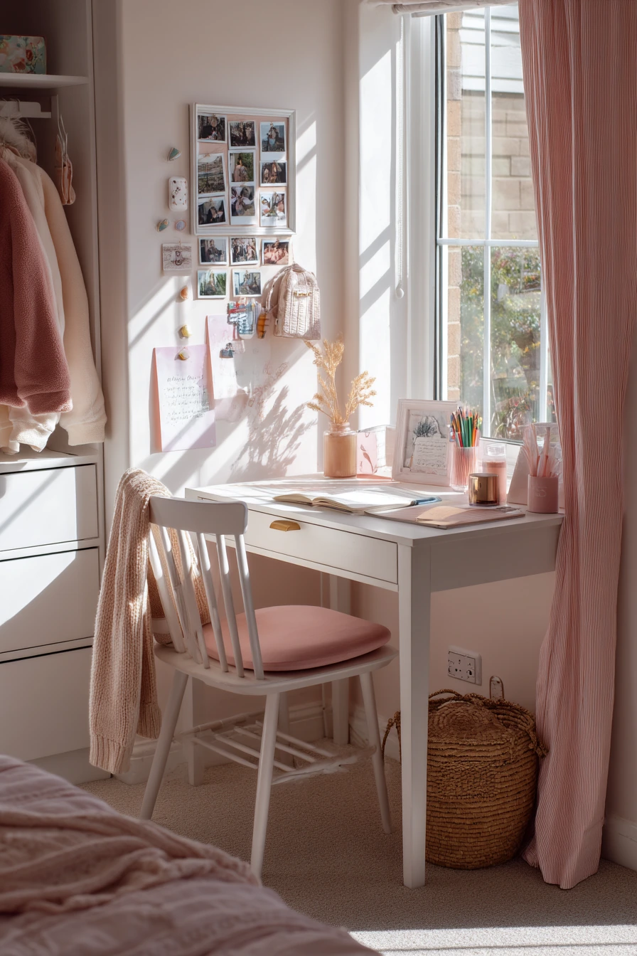 pink and white bedroom 14
