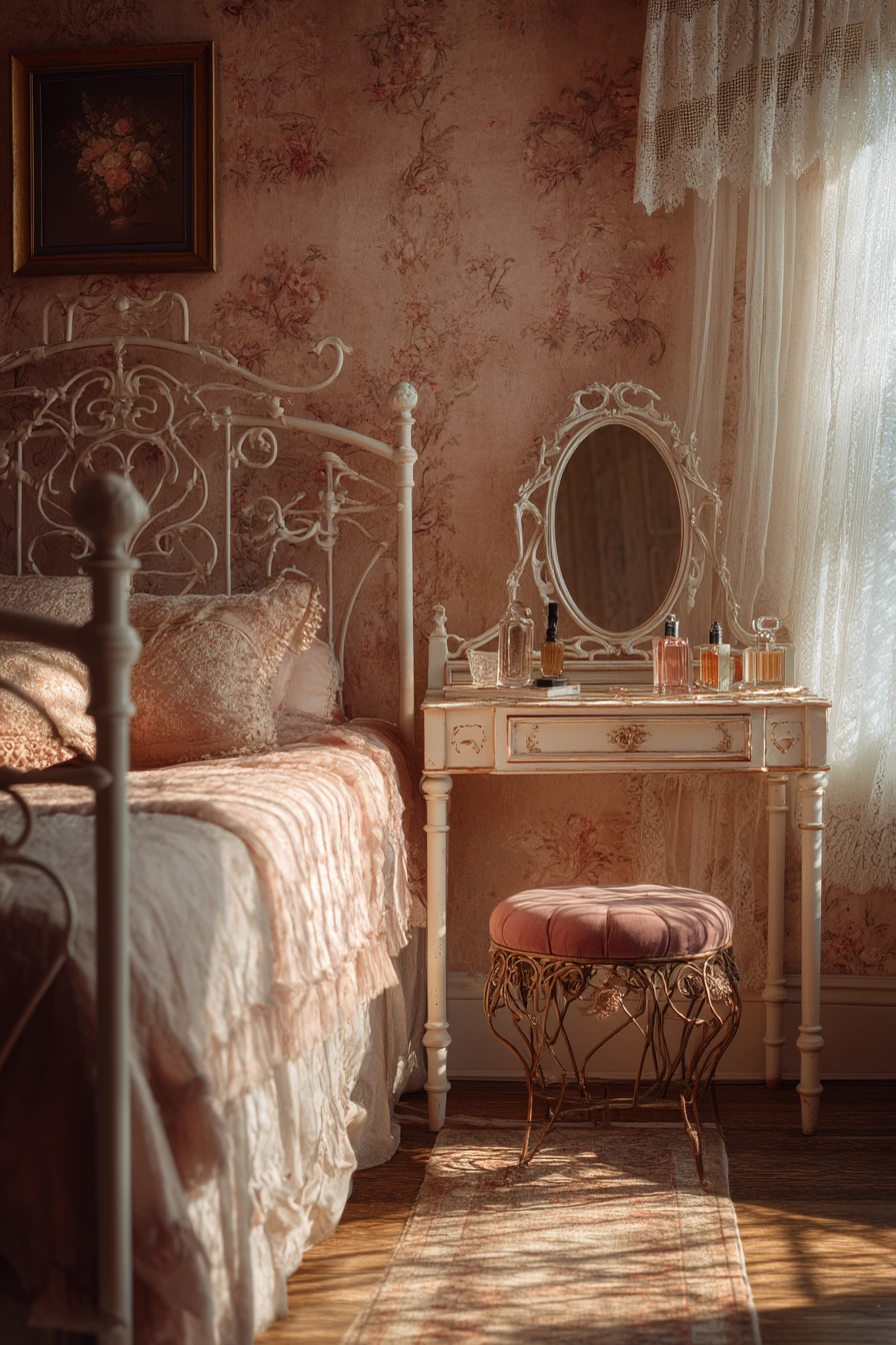 pink and white bedroom 35